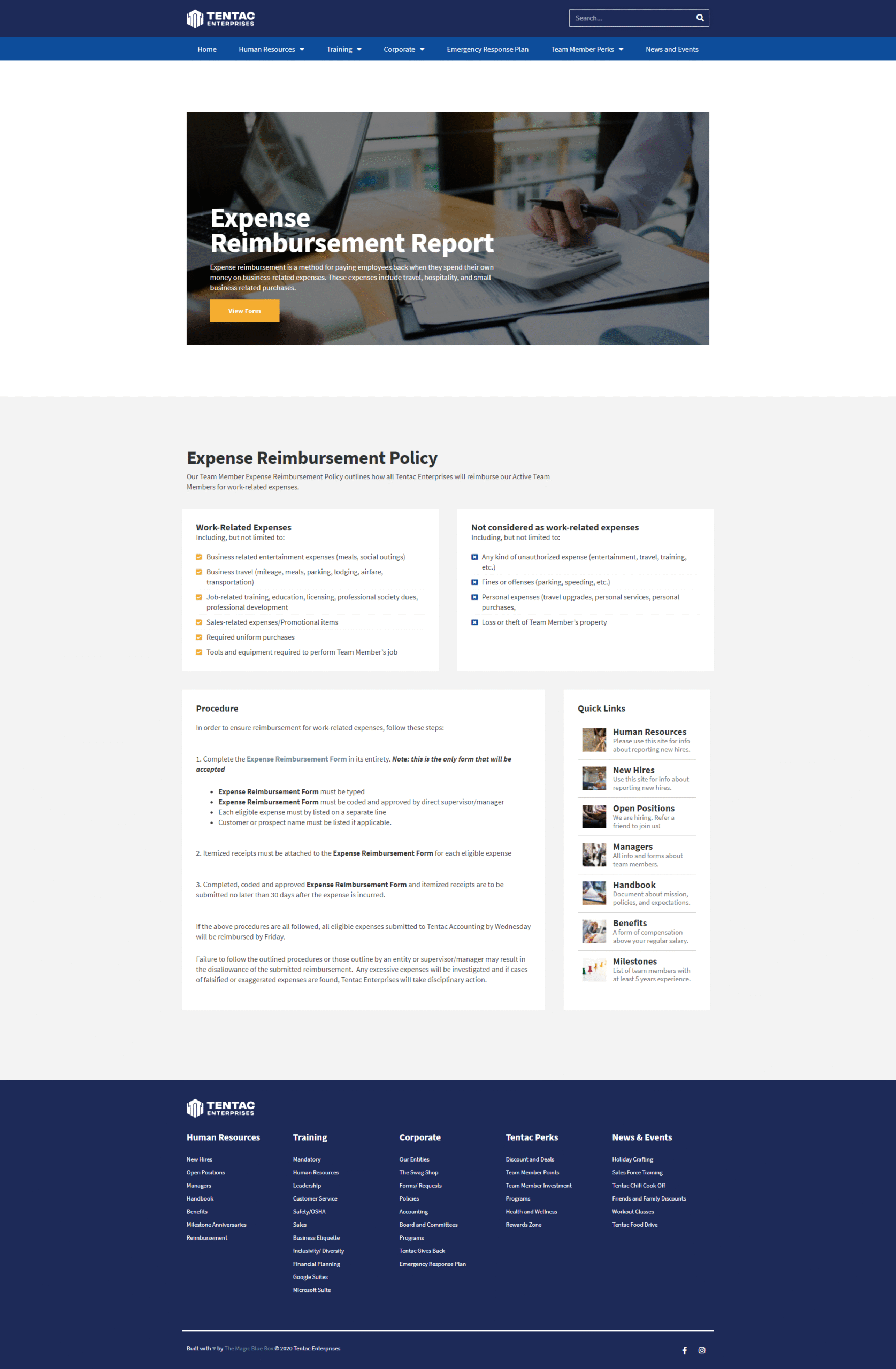 tentactalk expense reimbursement